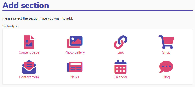 Add website section
